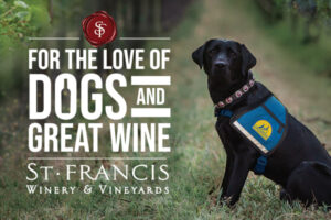 Service dog seating in wineyards