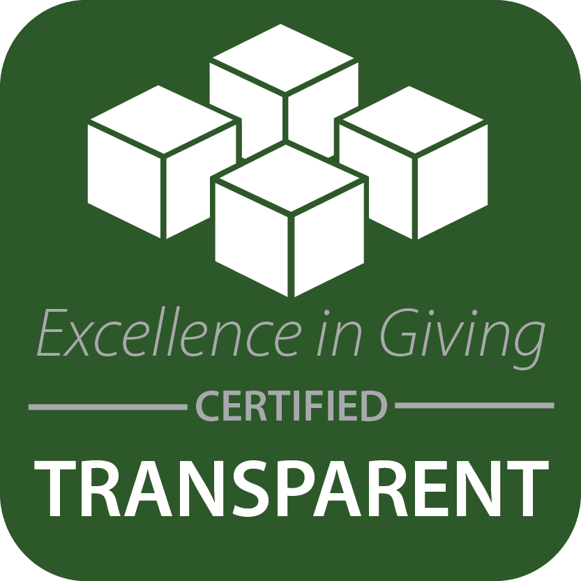 Badge with the text Excellence in Giving Certified - Transparent